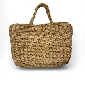 Woven Straw Hand Bag - Natural Brown